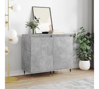 Sideboard Concrete Grey 40x35x70 cm Engineered Wood Metal Legs 2pc Modern Slim.