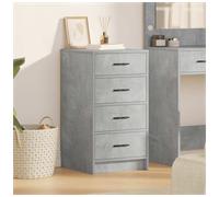Sideboard Concrete grey 40x41x75 cm Engineered wood 1 Drawer Contemporary Matte