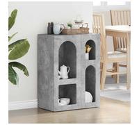 Sideboard Concrete Grey 59x35x80.5cm Engineered Wood Modern Storage Cabinet Unit