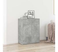 Sideboard Concrete Grey 60x30x75 cm Engineered Wood 2-Door 1-Drawer Minimal+ UK