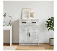 Sideboard Concrete Grey 66x34.5x87cm Engineered Wood 1 Drawer 2 Doors Minimalist