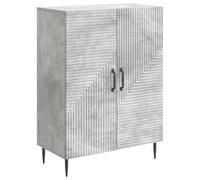 Sideboard Concrete Grey 66x34.5x89.5cm Engineered Wood Black Metal Legs 2dr 90°
