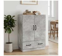 Sideboard Concrete Grey 66x34.5x92 cm Engineered Wood 1 Drawer 2 Doors StorageUK