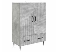 Sideboard Concrete Grey 66x34.5x95cm Engineered Wood 1 Drawer Tapered Legs Unit