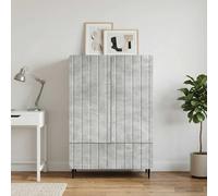 Sideboard Concrete Grey 66x34.5x97cm Engineered Wood 1 Drawer 2 Door Modern Slim
