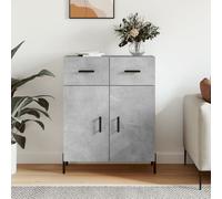Sideboard Concrete Grey 69.5x34x90cm Engineered Wood 2Doors 1 Drawer Modern Look