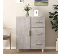 Sideboard Concrete Grey 69.5x34x90cm Engineered Wood 3 Drawer Modern Industrial