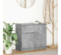 Sideboard Concrete Grey 71x35x65 cm Engineered Wood 2 Doors 1 Drawer Storage Cab