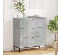 Sideboard Concrete grey 79.5 x 33 x 82 cm Engineered wood 3-Drawer Slim Compact
