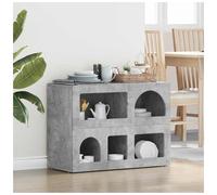 Sideboard Concrete Grey 80.5x35x59cm Engineered Wood Modern Minimalist Console.