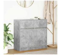 Sideboard Concrete Grey 80x34x76 cm Engineered Wood 2 Doors 2 Drawers Modern TV