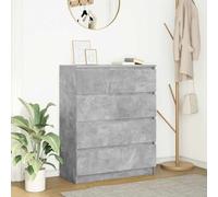 Sideboard Concrete Grey 80x35x99 cm Engineered Wood Storage Cabinet for Hallway