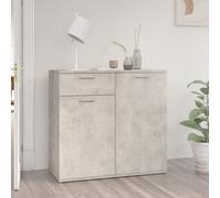 Sideboard Concrete Grey 80x36x75 cm Engineered Wood 2 Doors 1 Drawer MatteModern