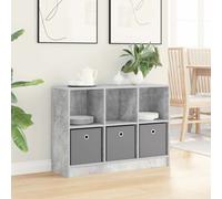 Sideboard Concrete Grey 88.5x27.5x63.5cm Engineered Wood 3 Drawers Minimalist.