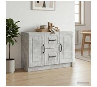 Sideboard Concrete Grey 89x34.5x57cm Engineered Wood 2 Drawers Modern Compact UK