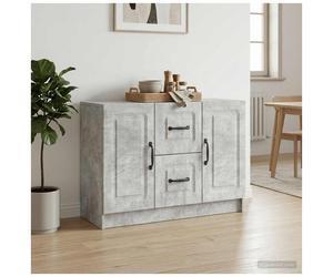 Sideboard Concrete Grey 89x34.5x57cm Engineered Wood 2 Drawers Modern Compact UK