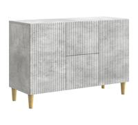 Sideboard Concrete Grey 89x34.5x60cm Engineered Wood 2 Drawers 2 Doors with Legs