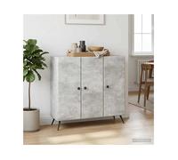 Sideboard Concrete Grey 89x34.5x80cm Engineered Wood 3-Door Storage Buffet Unit