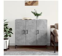 Sideboard Concrete Grey 90x34x80 cm Engineered Wood 3-Door Modern Storage Solid