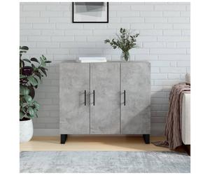 Sideboard Concrete Grey 90x34x80cm Engineered Wood Gold Bar Handles Minimal