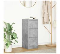 Sideboard Concrete Grey Engineered Wood 29.5x34x76cm 3-Drawer Slim Cabinet.
