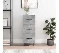 Sideboard Concrete Grey Engineered Wood 34.5x34x90cm Modern Slim Storage Drawer