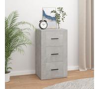 Sideboard Concrete Grey Engineered Wood 40x33x70 cm 2 Compartments Modern Shelf
