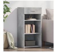 Sideboard Concrete Grey Engineered Wood 45x42.5x93 cm Modern Storage with Drawer