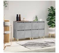 Sideboard Concrete Grey Engineered Wood 60x35x70cm 12-Door Triple Unit Storage+