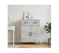 Sideboard Concrete Grey Engineered Wood 66x34.5x89.5cm 1 Drawer Shelf Black Legs