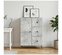 Sideboard Concrete Grey Engineered Wood 66x34.5x90cm 3 Drawers 1 Door Modern Hub