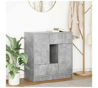 Sideboard Concrete Grey Engineered Wood 70.5x34x74.5cm 2 Doors 2 Drawers Top20kg