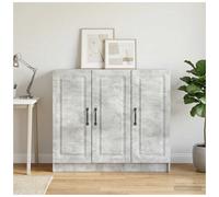 Sideboard Concrete Grey Engineered Wood 89x34.5x77cm 3-Door Storage Unit Modern