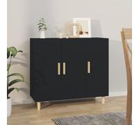 (black) vidaXL Sideboard Console Cabinet Cupboard Storage Organiser Engineered Wood