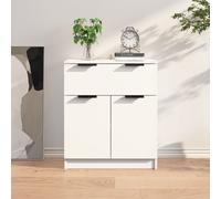 vidaXL White Sideboard - Modern Engineered Wood Side Cabinet with Drawer and Doors - Ideal for Living Room, Bedroom