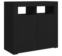 vidaXL Sideboard with LED Lights Black Home Living Room Storage Cabinet Unit