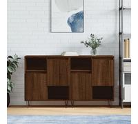 Sideboard Cupboard Storage Cabinet Buffet Highboard 2 PCS With Doors & Shelves