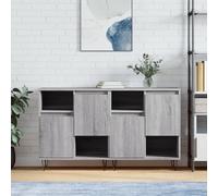 Sideboard Cupboard Storage Cabinet Buffet Highboard 2 PCS With Doors & Shelves