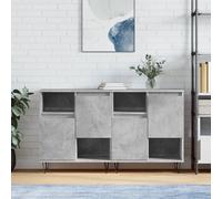 vidaXL Sideboards 2 pcs Concrete Grey Engineered Wood 06 UK HOT