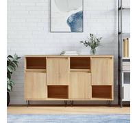Sideboard Cupboard Storage Cabinet Buffet Highboard 2 PCS With Doors & Shelves
