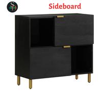 Sideboard Cupboard Storage Cabinet Highboard Black Engineered Wood vidaXL