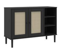 Sideboard Cupboard Storage Highboard SENJA Rattan Look Solid Wood Pine vidaXL
