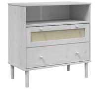 Sideboard Cupboard Storage Highboard SENJA Rattan Look Solid Wood Pine vidaXL