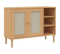 vidaXL Sideboard SENJA Rattan Look Brown 112x40x80cm Solid Wood Pine NEW