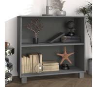 Sideboard Dark Grey Solid Pinewood & MDF 85x35x80cm 2-Shelf Rustic Storage Large