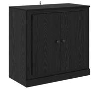 Sideboard Black Oak 70x35.5x67.5cm Engineered Wood 2 Door Rustic Storage Shelves