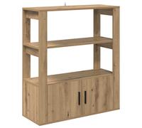Sideboard 80x30x90cm White Engineered Wood Storage Cabinet with Doors Rustic Oak