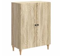 Sideboard High Gloss White 66x34.5x90cm Engineered Wood Modern Storage Unit Slim