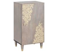 Sideboard Grey and Gold 40x33.5x75 cm Solid Mango Wood Compact Storage Unit Box
