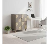vidaXL Sideboard Grey and Gold 60 x 33 x 75 cm Solid Mango Wood